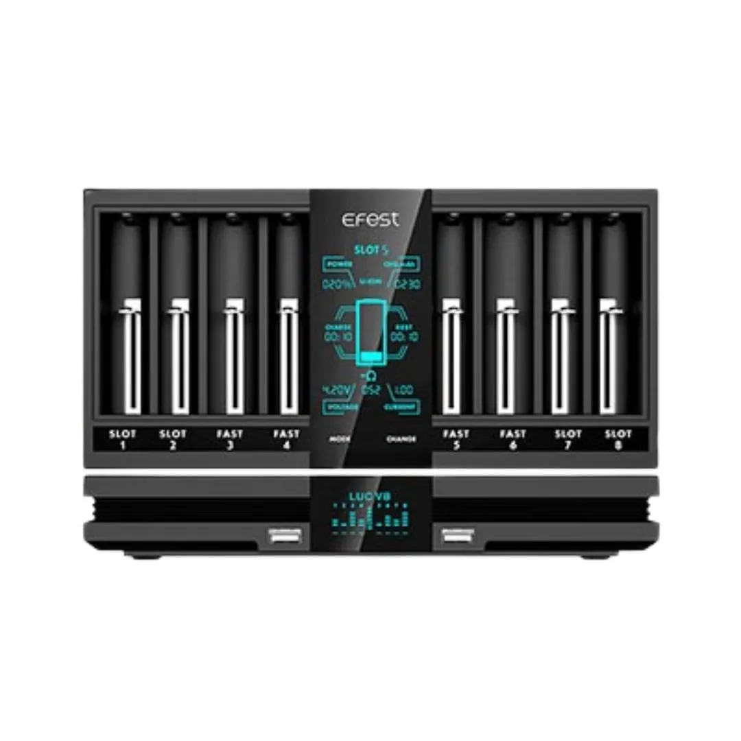 Efest LUC V8 Double Screen Fast Charger - Premium Battery Charging Hub