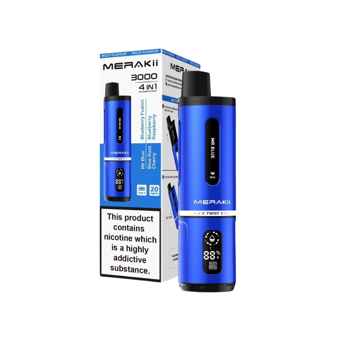 Buy Merakii 3000 Puffs 4-in-1 Kit | £6.29 - Vape Fair