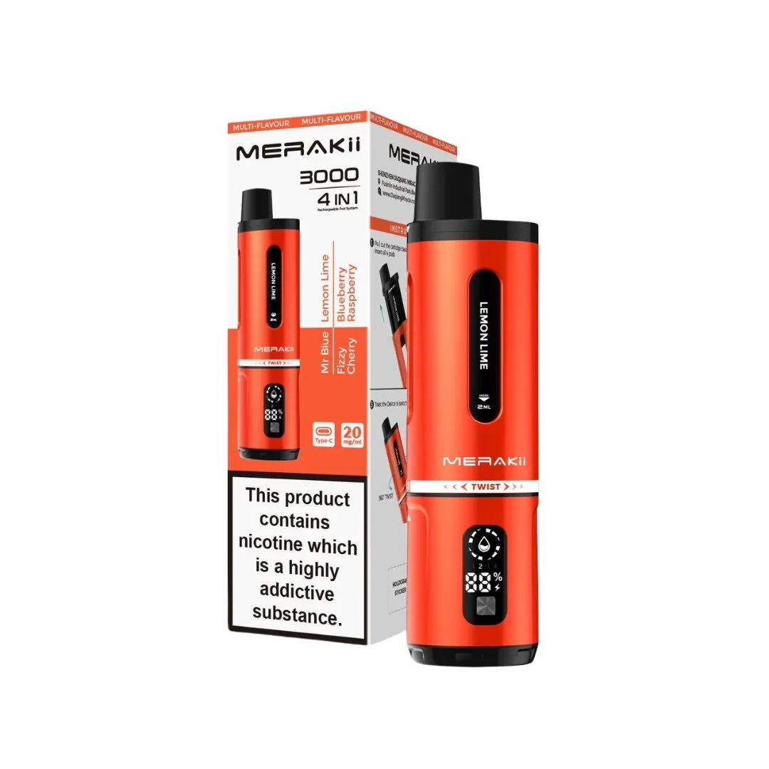Buy Merakii 3000 Puffs 4-in-1 Kit | £6.29 - Vape Fair