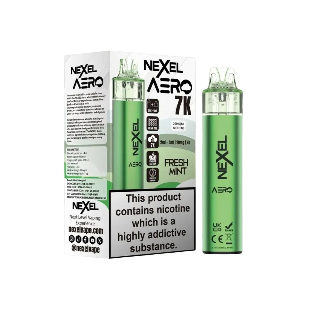 NEXEL Aero 7000 Prefilled Pod Kit - High Capacity Mouth-to-Lung Vape