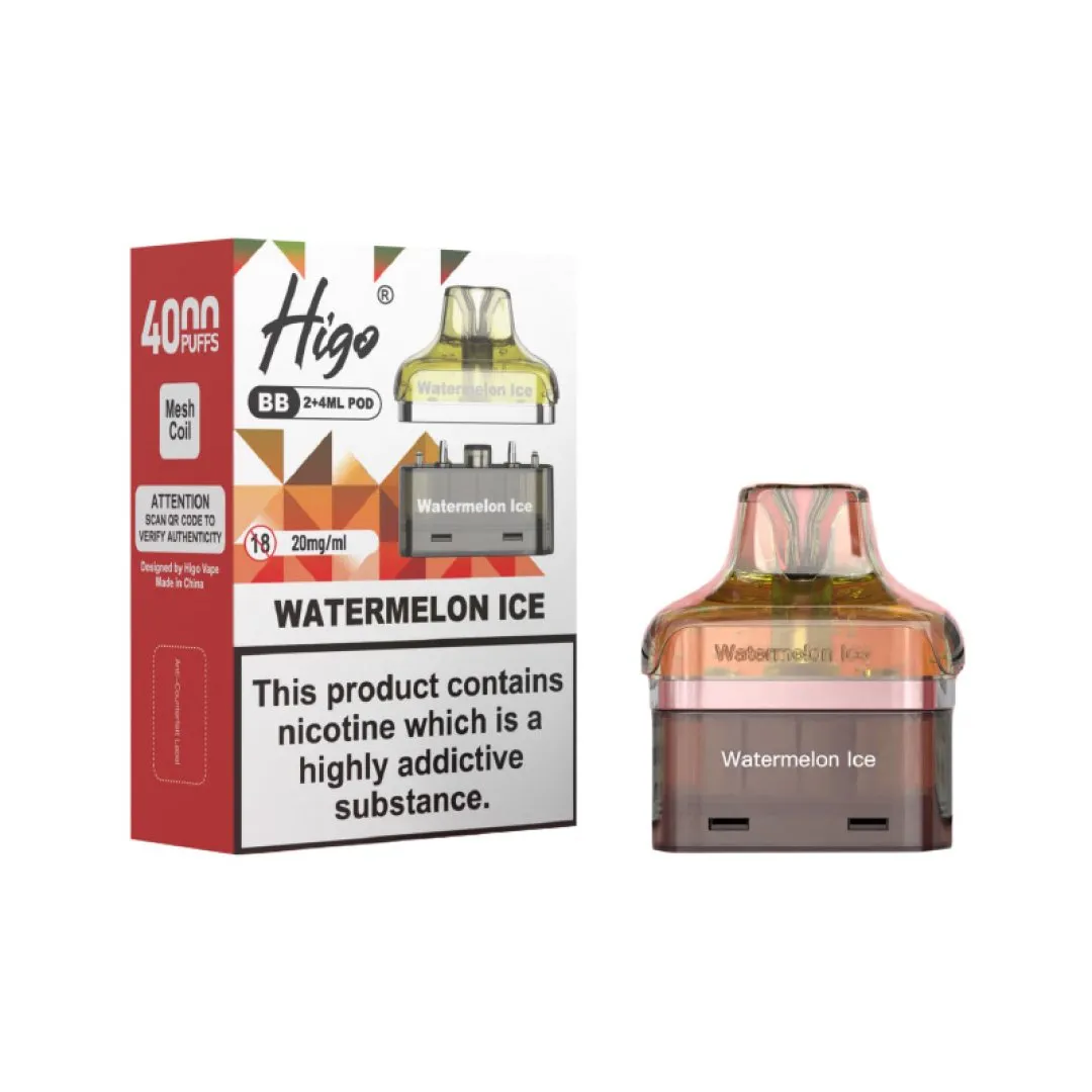 Buy Higo BB 4000 Prefilled Pods | £5.79 - Vape Fair